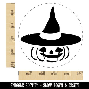 Jack-O'-Lantern with Witch Hat Halloween Pumpkin Self-Inking Rubber Stamp Ink Stamper for Stamping Crafting Planners