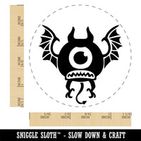 One Eyed Monster Demon with Bat Wings Self-Inking Rubber Stamp Ink Stamper for Stamping Crafting Planners