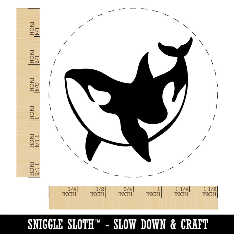 Orca Killer Whale Swimming Self-Inking Rubber Stamp Ink Stamper for Stamping Crafting Planners