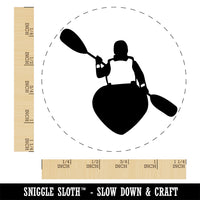 Person Kayaking with Paddle Back Behind View Self-Inking Rubber Stamp Ink Stamper for Stamping Crafting Planners