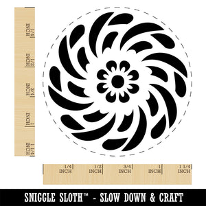 Swirling Geometrical Flower Self-Inking Rubber Stamp Ink Stamper for Stamping Crafting Planners