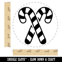 Crossed Candy Canes Christmas Self-Inking Rubber Stamp Ink Stamper for Stamping Crafting Planners