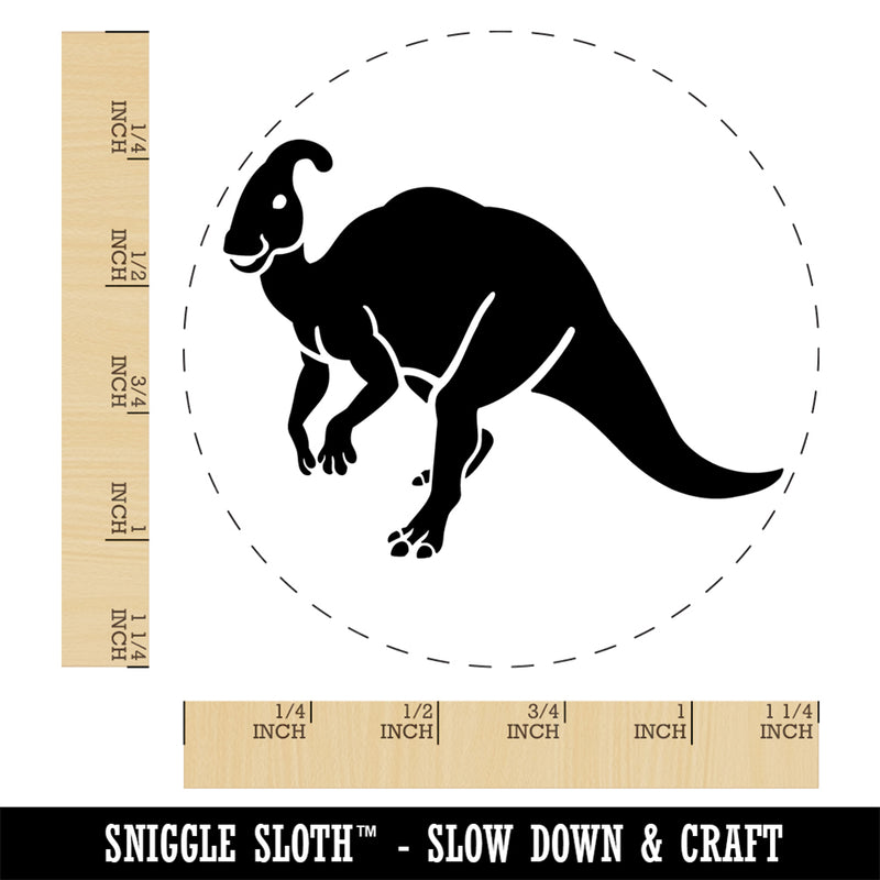 Parasaurolophus Dinosaur Self-Inking Rubber Stamp Ink Stamper for Stamping Crafting Planners