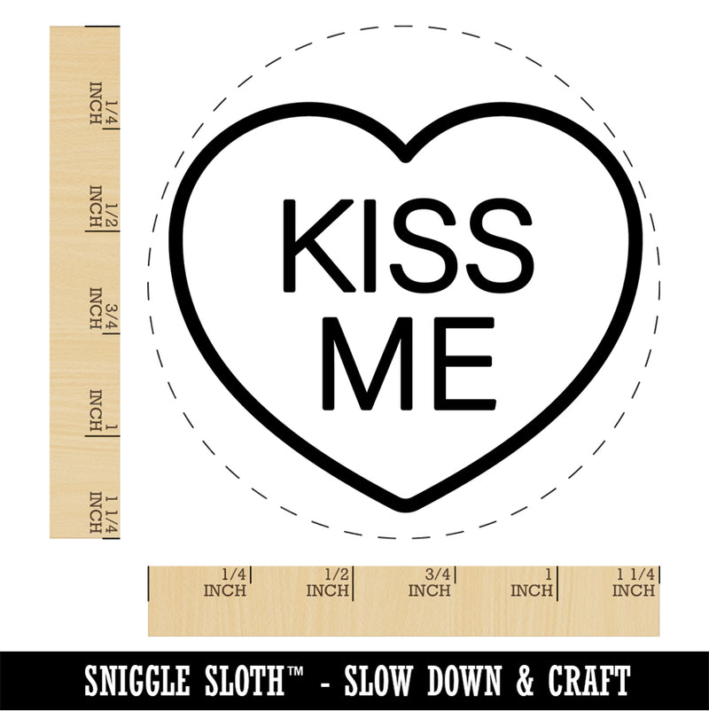 Kiss Me Conversation Heart Self-Inking Rubber Stamp Ink Stamper for Stamping Crafting Planners