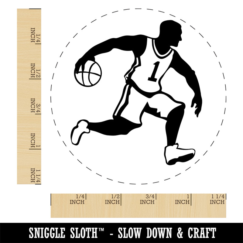 Basketball Player Dribbling Ball Running Self-Inking Rubber Stamp Ink Stamper for Stamping Crafting Planners