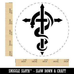 Brazen Serpent on Cross Good and Evil Self-Inking Rubber Stamp Ink Stamper for Stamping Crafting Planners