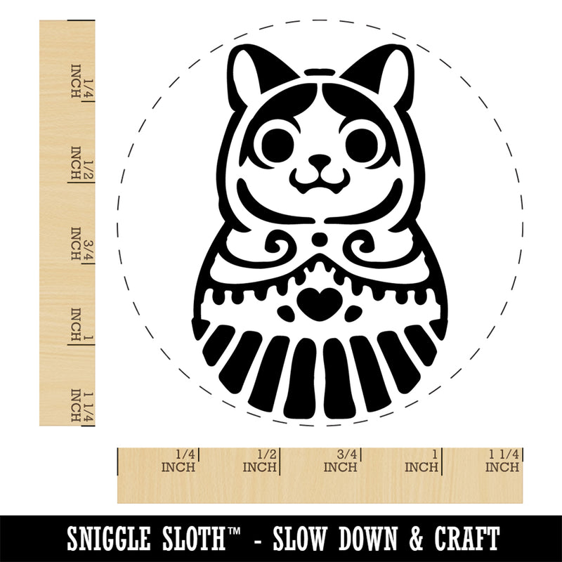 Cat Russian Nesting Doll Matroyshka Babushka Self-Inking Rubber Stamp Ink Stamper for Stamping Crafting Planners