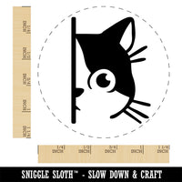 Curious Kitty Cat Hiding Peeking Around Corner Self-Inking Rubber Stamp Ink Stamper for Stamping Crafting Planners