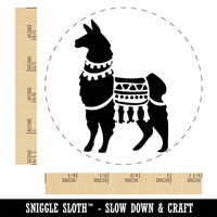 Fancy Llama with Geometric Blanket and Tassels Self-Inking Rubber Stamp Ink Stamper for Stamping Crafting Planners