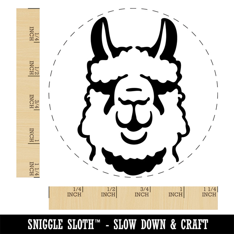 Fluffy Wooly Llama Head Self-Inking Rubber Stamp Ink Stamper for Stamping Crafting Planners