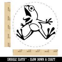 Frog Leaping from Shock and Surprise Self-Inking Rubber Stamp Ink Stamper for Stamping Crafting Planners