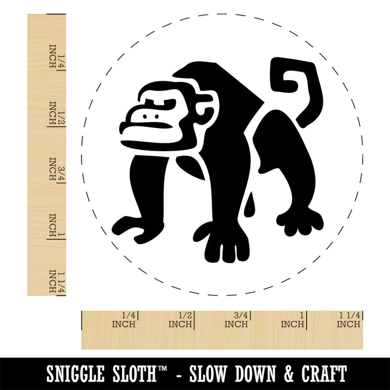 Grumpy Monkey with Curly Tail Self-Inking Rubber Stamp Ink Stamper for Stamping Crafting Planners