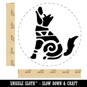 Southwestern Style Tribal Coyote Wolf Dog Self-Inking Rubber Stamp Ink Stamper for Stamping Crafting Planners