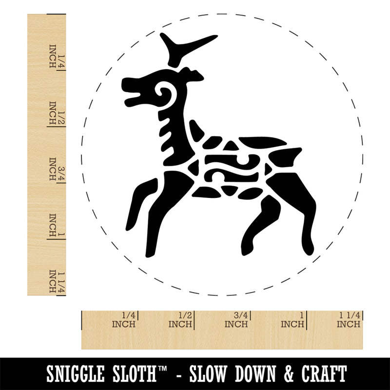 Southwestern Style Tribal Deer Antelope Self-Inking Rubber Stamp Ink Stamper for Stamping Crafting Planners