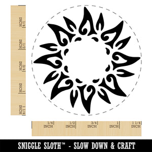 Tribal Sun Circle Star Self-Inking Rubber Stamp Ink Stamper for Stamping Crafting Planners
