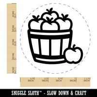 Basket of Apples Fruit Fall Self-Inking Rubber Stamp Ink Stamper for Stamping Crafting Planners