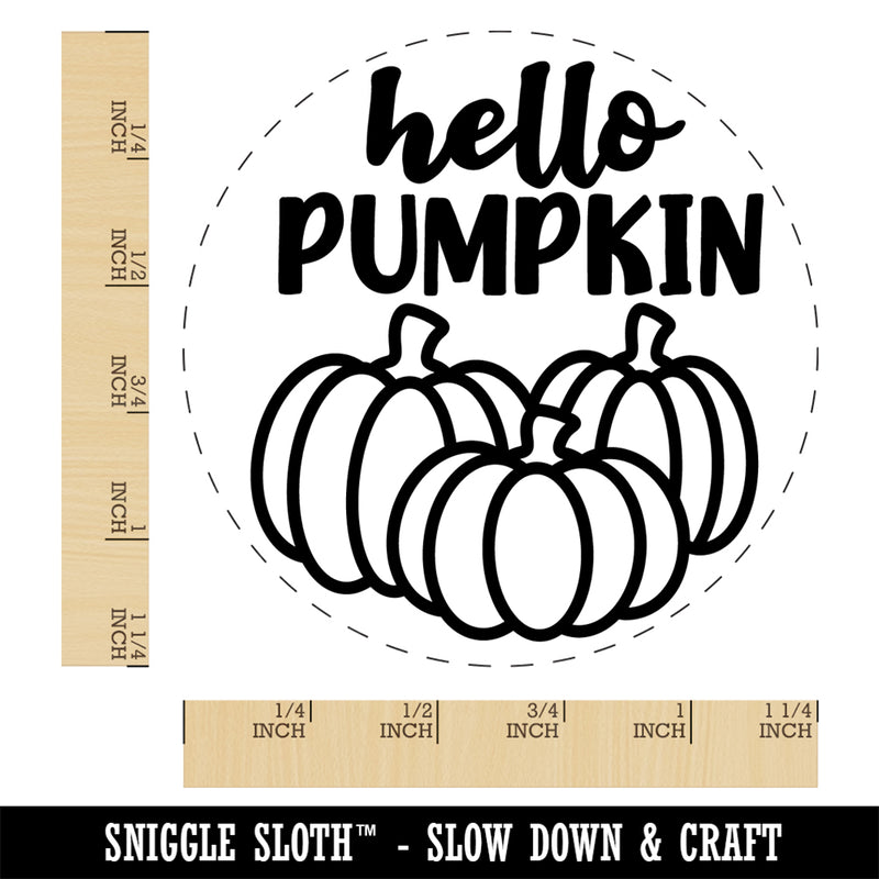 Hello Pumpkin Fall Autumn Halloween Thanksgiving Self-Inking Rubber Stamp Ink Stamper for Stamping Crafting Planners