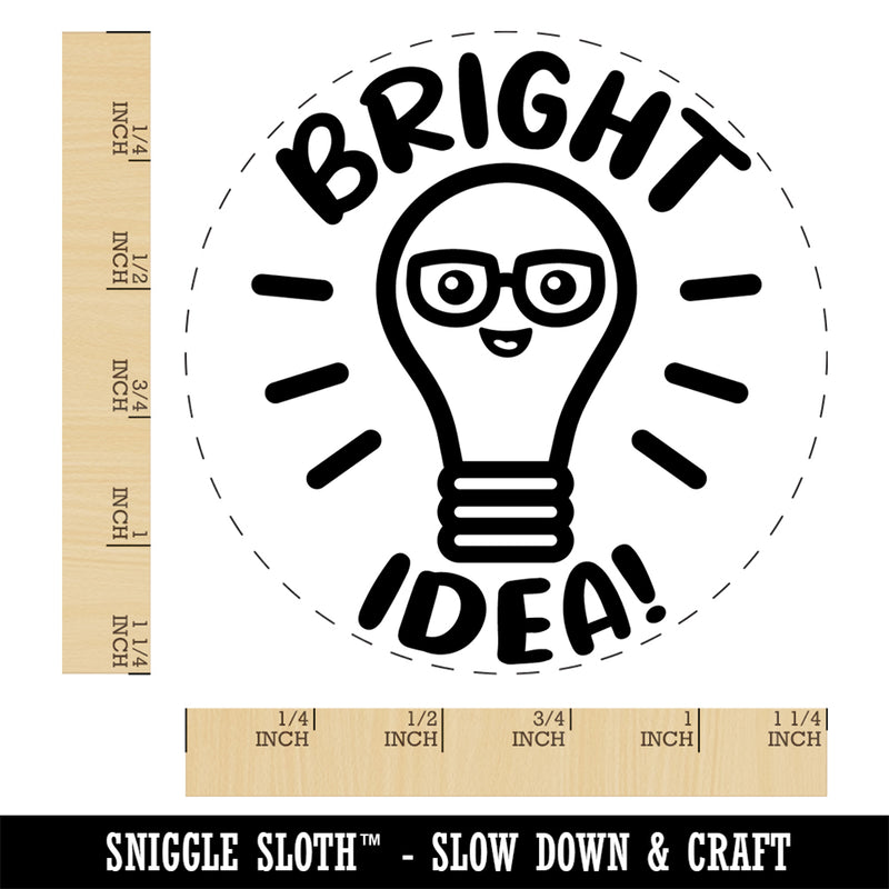 Light Bulb Bright Idea Teacher School Self-Inking Rubber Stamp Ink Stamper for Stamping Crafting Planners