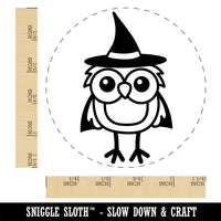 Owl With Witch Hat Cape Halloween Self-Inking Rubber Stamp Ink Stamper for Stamping Crafting Planners