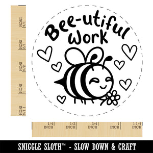 Bee-utiful Beautiful Work Teacher Student Self-Inking Rubber Stamp Ink Stamper for Stamping Crafting Planners