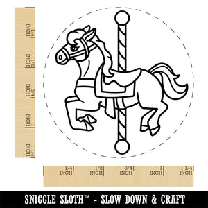 Carousel Horse Carnival Amusement Park Self-Inking Rubber Stamp Ink Stamper for Stamping Crafting Planners