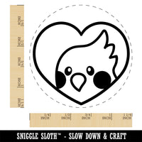 Cockatiel Bird Inside of Heart Self-Inking Rubber Stamp Ink Stamper for Stamping Crafting Planners