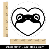 Frog Inside of Heart Self-Inking Rubber Stamp Ink Stamper for Stamping Crafting Planners