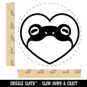 Frog Inside of Heart Self-Inking Rubber Stamp Ink Stamper for Stamping Crafting Planners