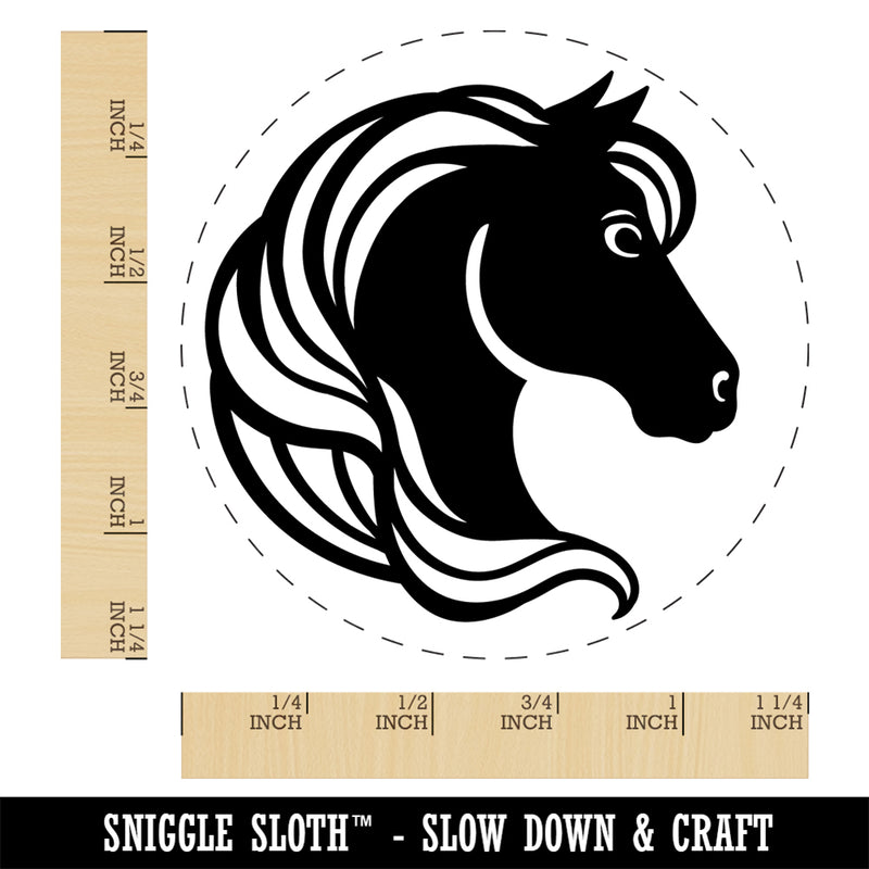 Horse Head Flowing Mane Stallion Self-Inking Rubber Stamp Ink Stamper for Stamping Crafting Planners
