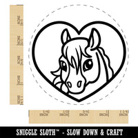 Horse Inside of Heart Self-Inking Rubber Stamp Ink Stamper for Stamping Crafting Planners