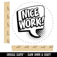 Nice Work Text Chat Comic Bubble Teacher Student Self-Inking Rubber Stamp Ink Stamper for Stamping Crafting Planners