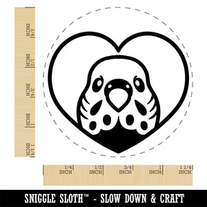 Parakeet Budgie Bird Inside of Heart Self-Inking Rubber Stamp Ink Stamper for Stamping Crafting Planners
