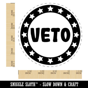 Veto Circle with Stars Self-Inking Rubber Stamp Ink Stamper for Stamping Crafting Planners