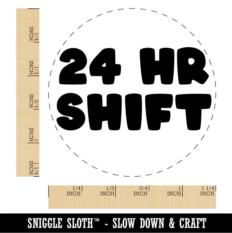 24 Hour Work Shift Self-Inking Rubber Stamp Ink Stamper for Stamping Crafting Planners