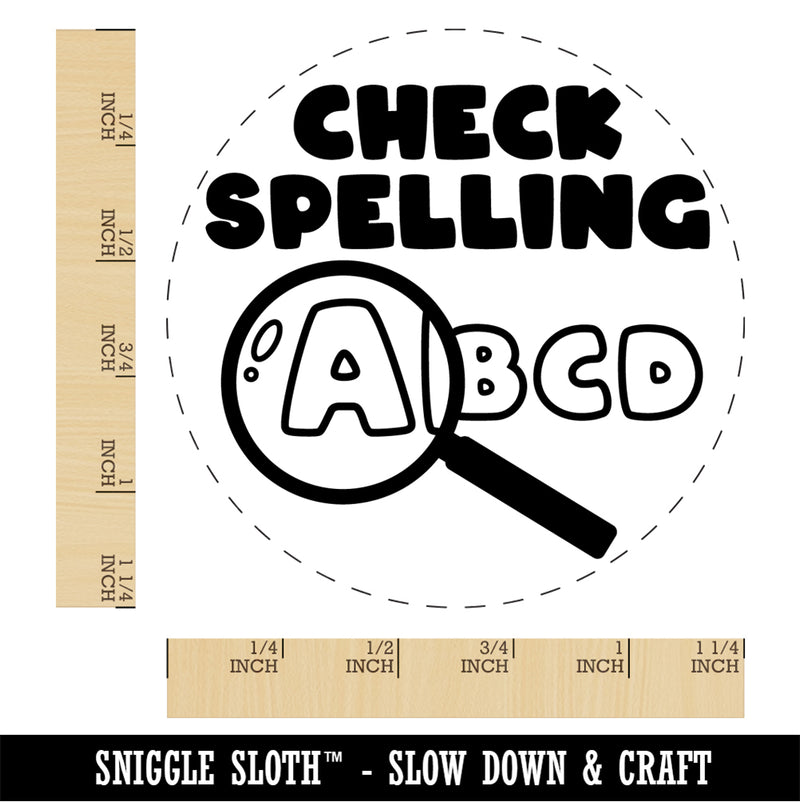 Check Spelling Magnifying Glass Teacher Student Self-Inking Rubber Stamp Ink Stamper for Stamping Crafting Planners