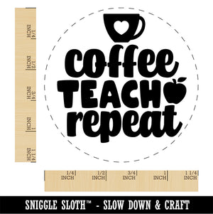 Coffee Teach Repeat Teacher Self-Inking Rubber Stamp Ink Stamper for Stamping Crafting Planners