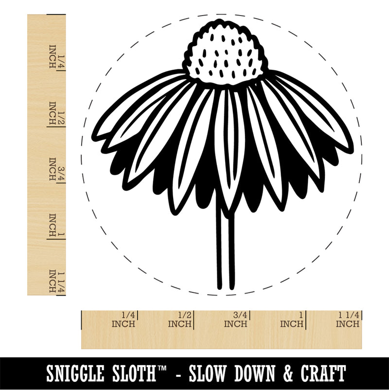 Coneflower Echinacea Self-Inking Rubber Stamp Ink Stamper for Stamping Crafting Planners