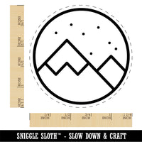 Snowy Mountainscape Self-Inking Rubber Stamp Ink Stamper for Stamping Crafting Planners