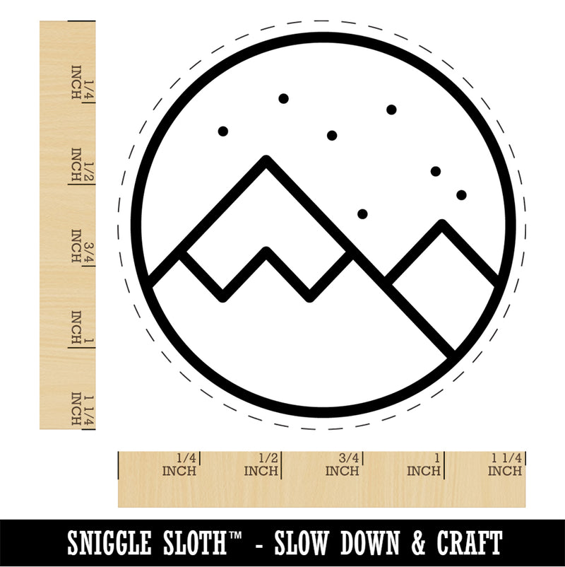 Snowy Mountainscape Self-Inking Rubber Stamp Ink Stamper for Stamping Crafting Planners