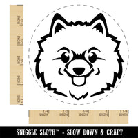 Fluffy Pomeranian Dog Head Self-Inking Rubber Stamp Ink Stamper for Stamping Crafting Planners