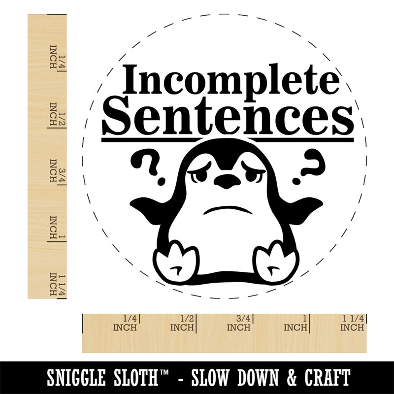 Incomplete Sentences Confused Penguin Teacher Student Self-Inking Rubber Stamp Ink Stamper for Stamping Crafting Planners