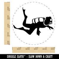 Scuba Diver Diving Swimming in the Ocean Underwater Self-Inking Rubber Stamp Ink Stamper for Stamping Crafting Planners