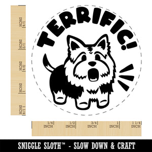 Terrific Terrier Compliment Teacher Student Self-Inking Rubber Stamp Ink Stamper for Stamping Crafting Planners