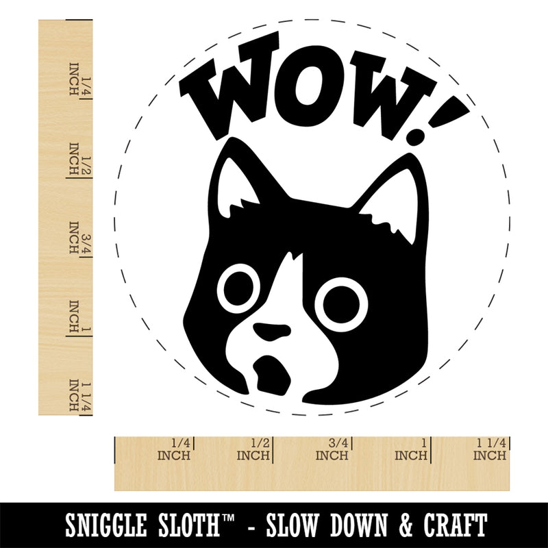 Wow Surprised Cat Teacher Student Self-Inking Rubber Stamp Ink Stamper for Stamping Crafting Planners