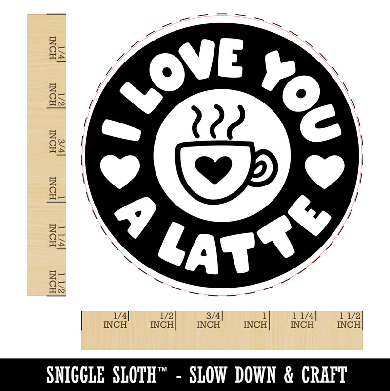 I Love You A Latte Coffee Self-Inking Rubber Stamp Ink Stamper for Stamping Crafting Planners