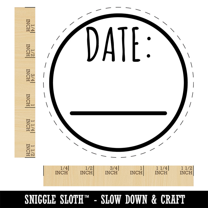 Date Fill-In Circle Self-Inking Rubber Stamp Ink Stamper for Stamping Crafting Planners