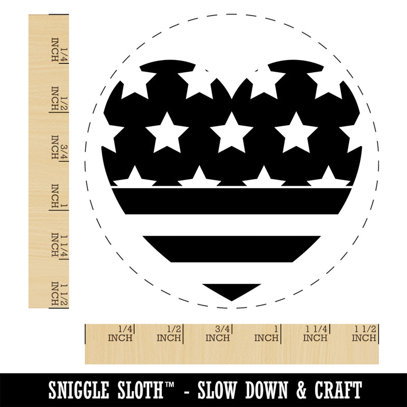 Patriotic Flag Heart July 4th Independence Day Self-Inking Rubber Stamp Ink Stamper for Stamping Crafting Planners