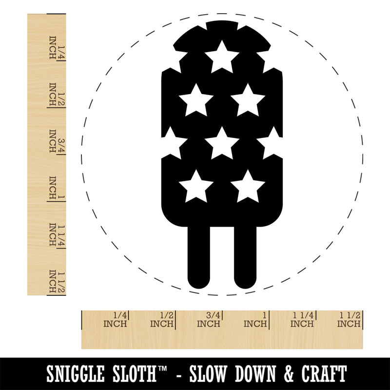 Patriotic Summer Popsicle Ice Cream July 4th Self-Inking Rubber Stamp Ink Stamper for Stamping Crafting Planners