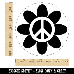 Peace Sign Flower Hippie Boho Love Happiness Self-Inking Rubber Stamp Ink Stamper for Stamping Crafting Planners