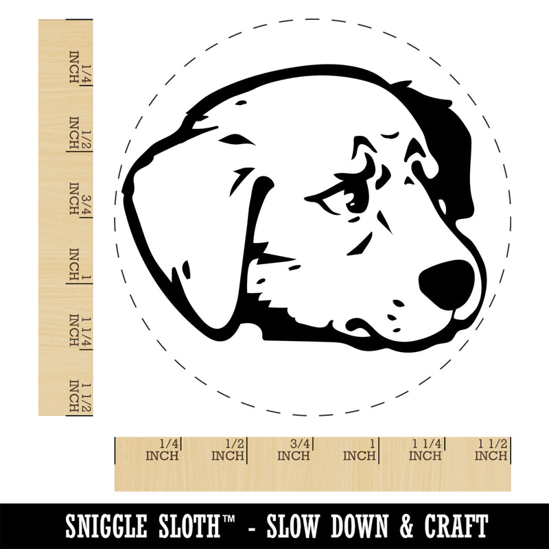 Concerned Golden Retriever Dog Furled Brow Self-Inking Rubber Stamp Ink Stamper for Stamping Crafting Planners